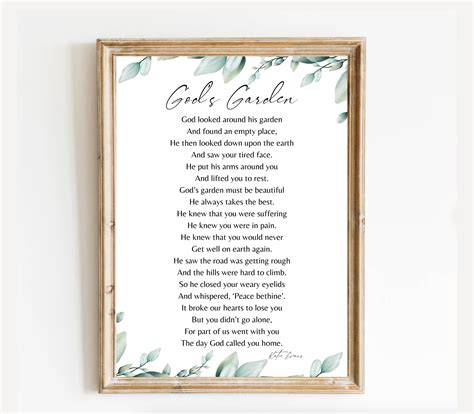 God S Garden Funeral Poem A Tribute To Our Loved Ones Maantje/funny ...