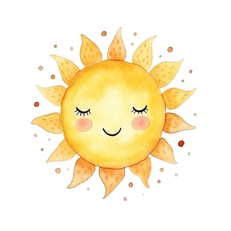 Cute Sun Watercolor, Sun, Sunshine, Cute PNG Transparent Image and ...