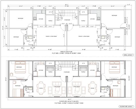 20 feet 10 inch by 66 feet 1 inch - First Floor Plan • Designs CAD
