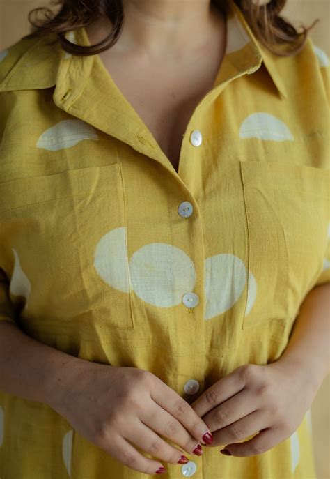 Indian Ethnic Women's Falak Mustard Hand Block Print Slub Cotton A Line ...