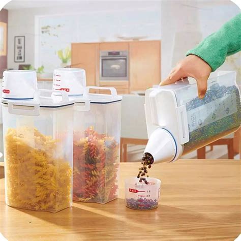 2kg Handheld Multipurpos Food Storage Container Rice Bucket Grain Stor ...