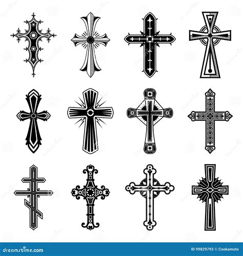 Roman Catholic Cross Symbol Isolated Catholic Church Cross Symbol