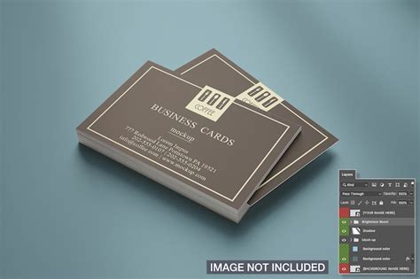 Gros plan, horizontal, carte affaires, pile, maquette | PSD Premium