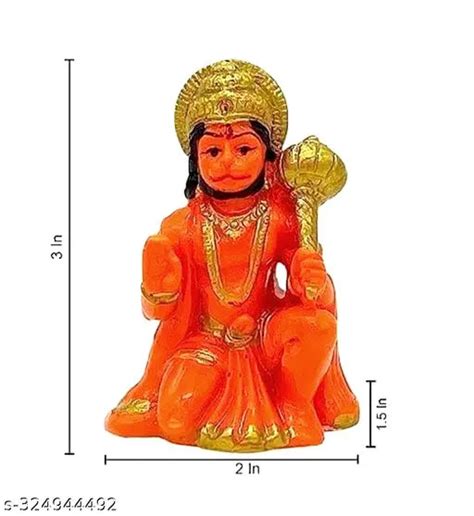 Hanuman Ji Ki Murti in Blessing Posture with Gada Sitting Lord Balaji ...