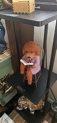 Buy iRonrain Iron Chair Garden Statues Puppy, Cute Teddy Dog Sit on Art ...