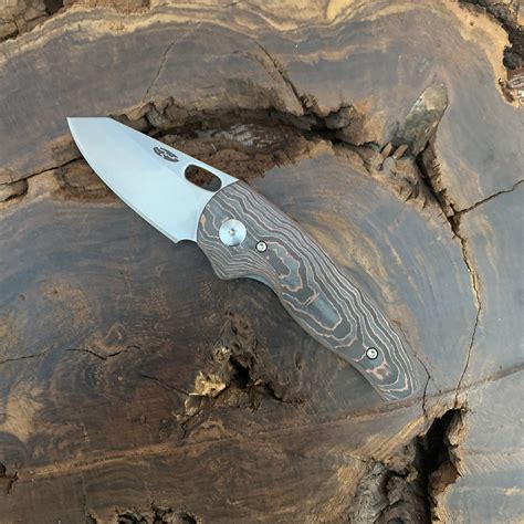 Three Rivers Manufacturing TRM Nerd Liner Lock Copper Fat Carbon Handle ...