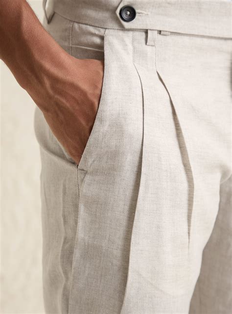 Buy Sandy Beige Linen Pants | Casual Beige Chambrays Pants for Men ...