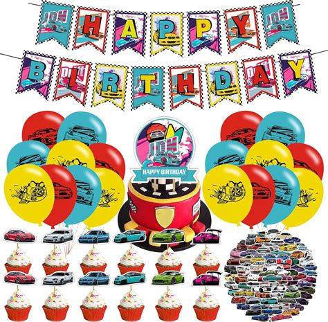 THREEMAO JDM Sport Car Racing Birthday Party Supplies and India | Ubuy