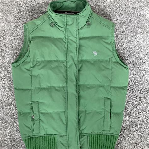Abercrombie and Fitch green puffer vest/puffer... - Depop