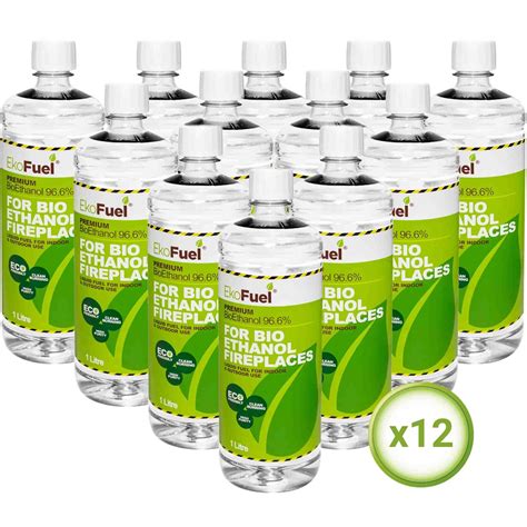 EKOFUEL Bio Ethanol Fuel - Premium Bioethanol for Liquid Fireplaces (12 ...