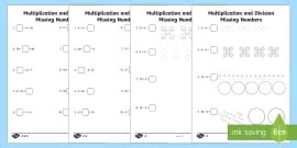 Multiplication Tables Missing Numbers Worksheets - Twinkl