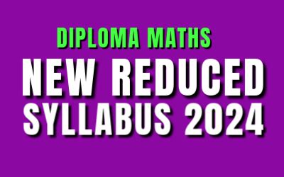 Diploma Maths -New Reduced Syllabus 2024 | Maths With Me