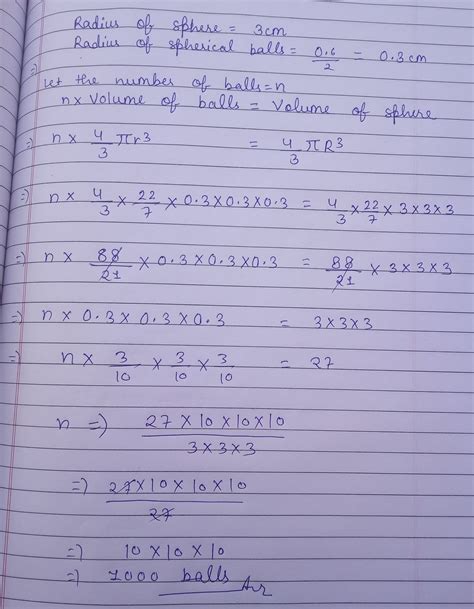 A solid sphere of radius 3 cm is melted and then recast into small ...