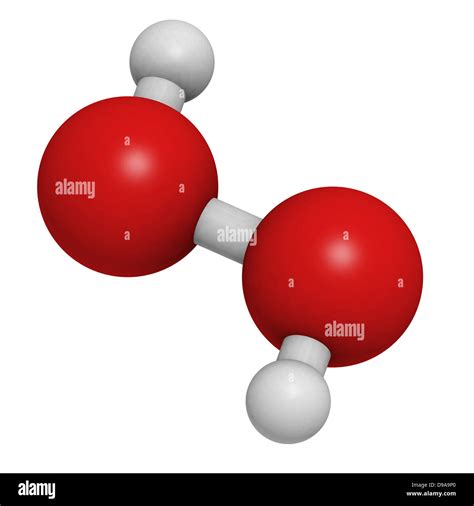 Hydrogen peroxide (H2O2) molecule, chemical structure. HOOH is an ...