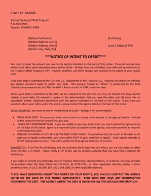 Notice Of Intent To Offset - Fill Online, Printable, Fillable, Blank ...