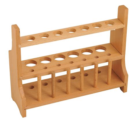 Wooden Test Tube Rack with 6 Draining Pins - Accommodates 13 Tubes, up ...