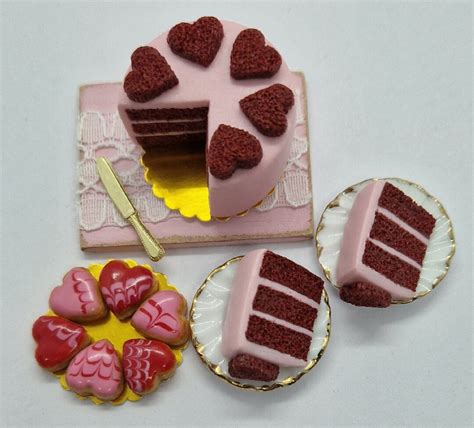 Buy UNIQUE Valentine's Red Velvet Cake & Heart Glazed Donuts Dolls ...