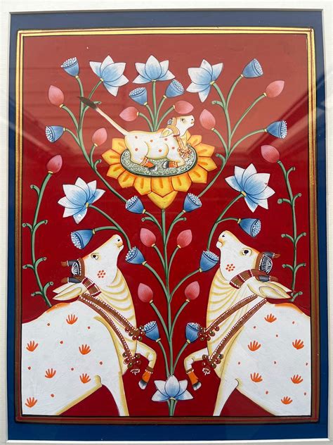 Pichwai Art Set of 3 - Red Amber – The Palace of Hues