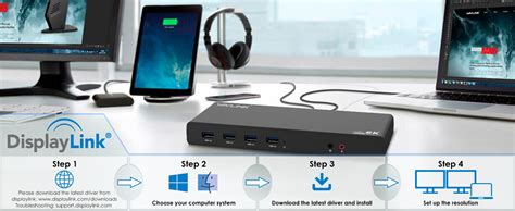 Wavlink USB C 5K Laptop Universal Docking Station Ultra HD Multiple ...