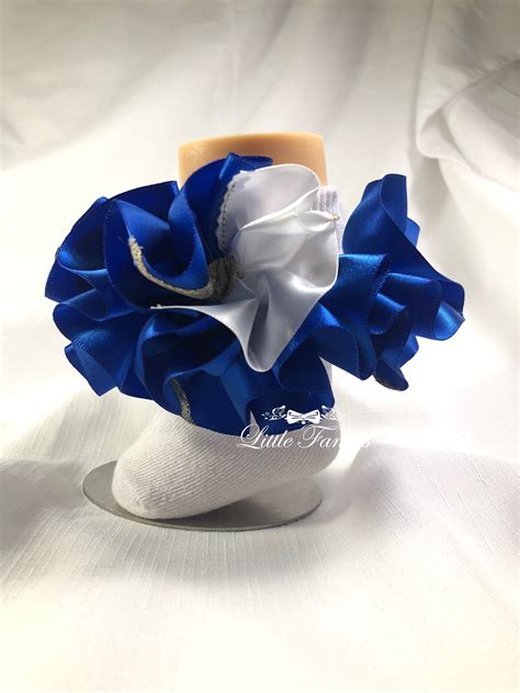 Royal Blue and White Ruffle Socks With Gold Ruffle Socks for Toddlers ...