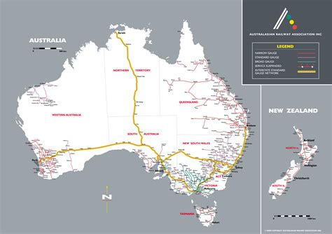 Railway map of Australia - Australia Train Map australia railway map