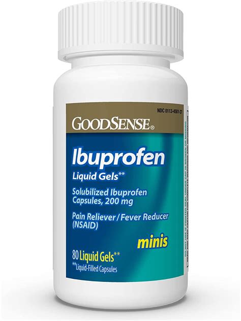 Ibuprofen Mini Liquid-Gels 200mg Capsules - Pain & Fever Relief - 80 ...