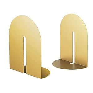 Ondeam Runway Gold Bookends for Books,1 Pair Metal Book Holders for ...