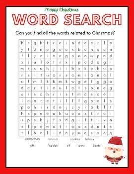 Christmas Word Search by Razzle Dazzle in the Classroom | TPT