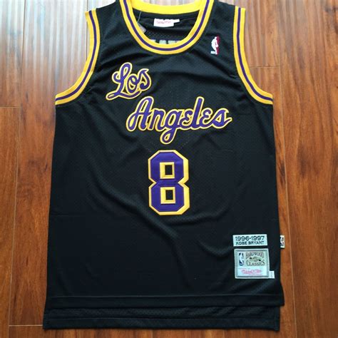 Kobe Bryant 8 Los Angeles Lakers 1996-97 Black Jersey – All Stitched ...