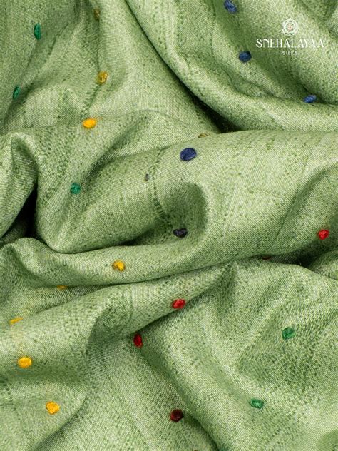 Pastel Green Tussar Saree – Snehalayaa Silks