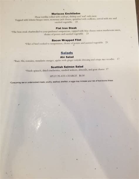 Menu at Maria's The Gathering Place restaurant, Green Valley