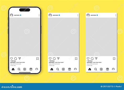 Instagram Mockup. Interface Template On Apple IPhone. Screen Interface ...