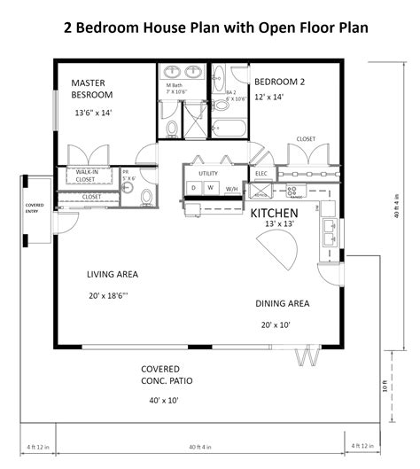2 Bedroom House Plan | EdrawMax Template
