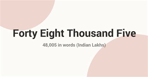 48,005 in Words - Indian Rupees & International Format