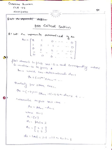 Dss critical thinking assignment - Mathematics II - G1awsaw kurau ...