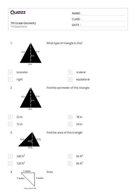 Image result for 7th Grade Geometry Worksheets
