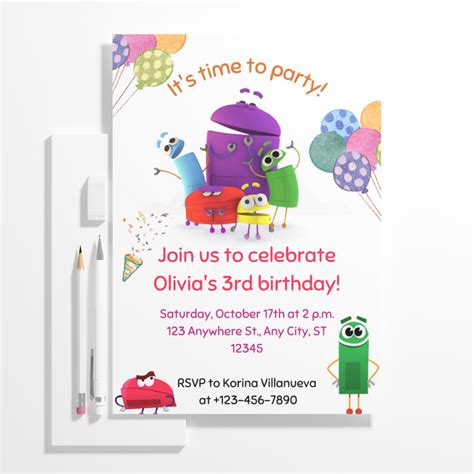 Numberblocks Birthday Invitation Template – CreativeRino