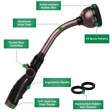 Snapklik.com : RESTMO Watering Wand Heavy Duty, 15-Inch Metal Garden Hose Wand