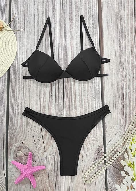 Buy Rayson Women String Bikini Set High Cut Brazilian Swimwear V Neck ...