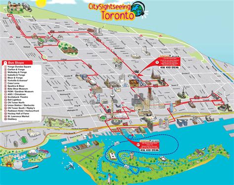 Double Decker City Tour Map | City Sightseeing Toronto | Toronto tourist, Sightseeing, Toronto