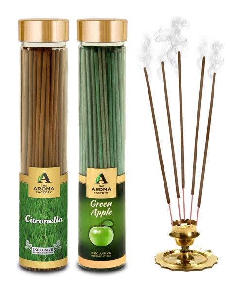 The Aroma Factory Mosquito Citronella & Green Apple Agarbatti for Pooja ...