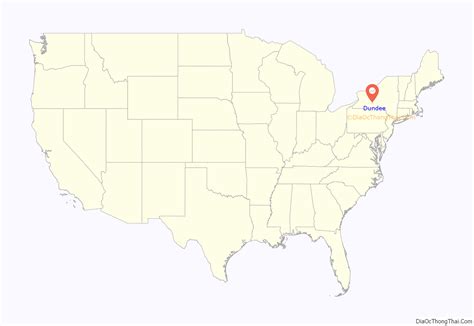 Map of Dundee village, New York - Thong Thai Real