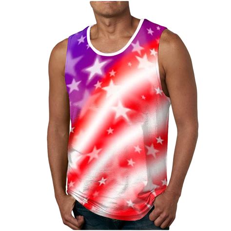 Njoeus Tank Tops Men's American Flag Print Graphic Tees - Shirts for Men Gym Workout Tanks Top ...