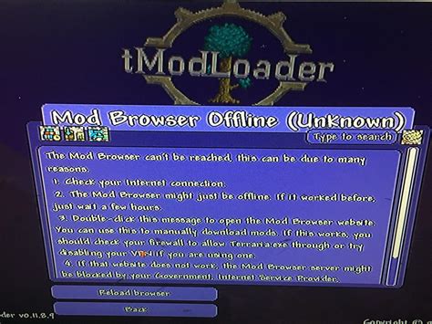 Tmodloader Mod Browser Not Working 的图像结果