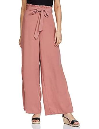 Buy Harpa Women Regular Fit Polyester Flared Pants (J549_Pink_30_Pink ...