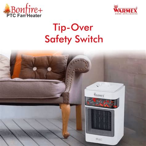 Warmex Bonfire Plus, 1500 Watts PTC Ceramic Fan Room Heater, White ...