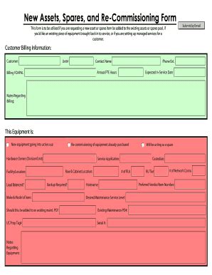 Fillable Online its ucsc New Assets, Spares, and Re-Commissioning Form ...