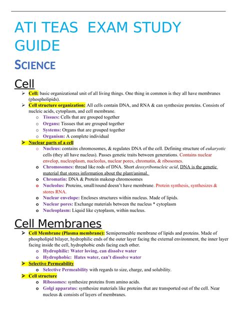 Summary "The Ultimate ATI TEAS Exam Study Guide: Ace the Biology Section with Confidence" - ATI ...