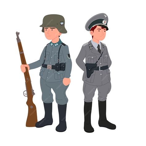 Soldier and officer of the german army 19391945 | Premium Vector