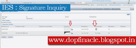 Inquire / Viewing of Customer Signature in DOP Finacle